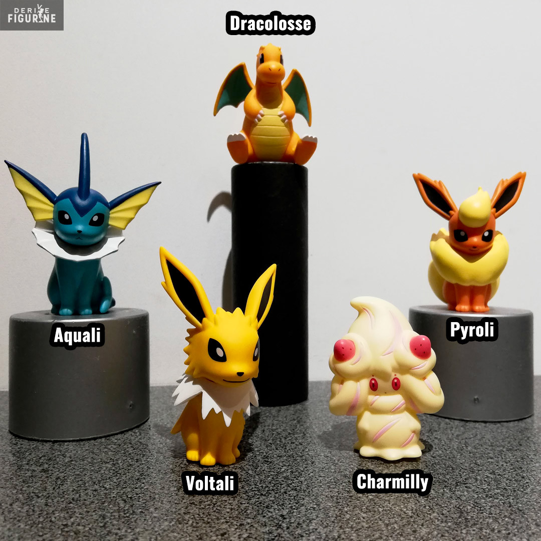 Pokémon - Figurine Dracolosse, Charmilly, Voltali, Aquali ou Pyroli, Vol. 6  Pocket Monsters Mini Soft