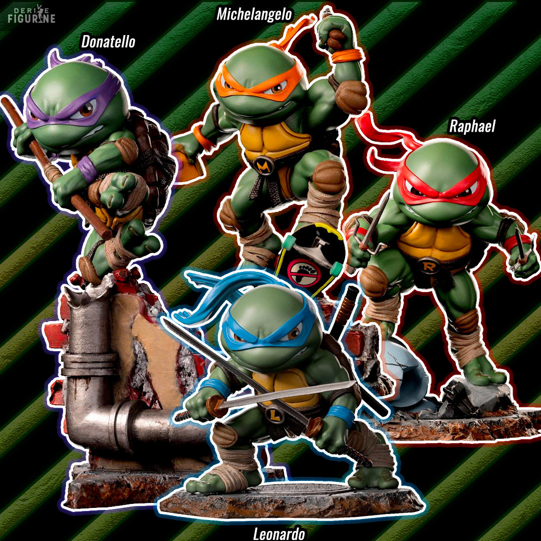 Figurine Leonardo, Michelangelo, Donatello ou Raphael, Mini Co - Les Tortues  Ninja - Iron Studios