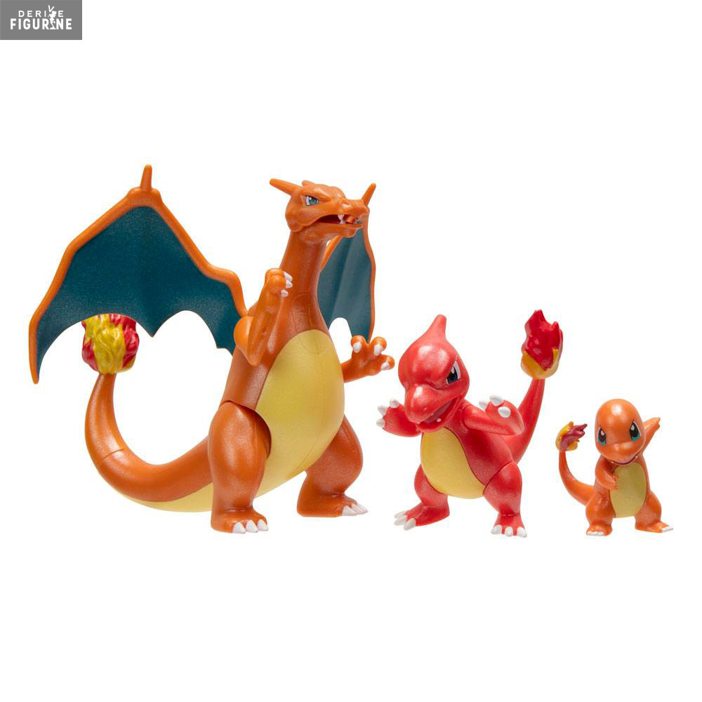 Pack figurines Salamèche, Reptincel & Dracaufeu, Select Evolution