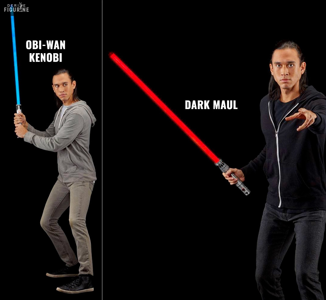 Réplique sabre laser Force FX Dark Maul ou Obi-Wan Kenobi, Black Series - Star  Wars - Hasbro