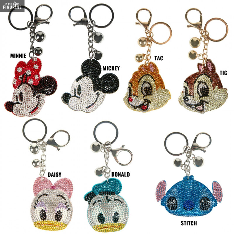 Porte-clés dessin animé Disney Mickey Mouse Stitch, Kawaii Minnie