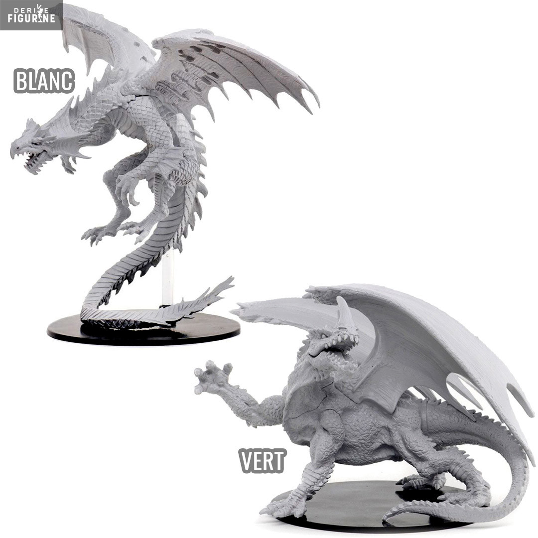 Figurine à peindre Gargantuan Dragon Blanc ou Vert, Deep Cuts - Pathfinder  Battles - Wizkids